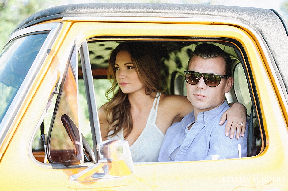 classic truck engagement pictures
